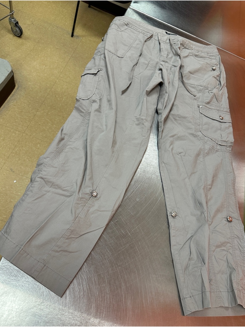 Femme INC International Concepts Gray Convertible Roll-Tab Cargo Pants Size 16W